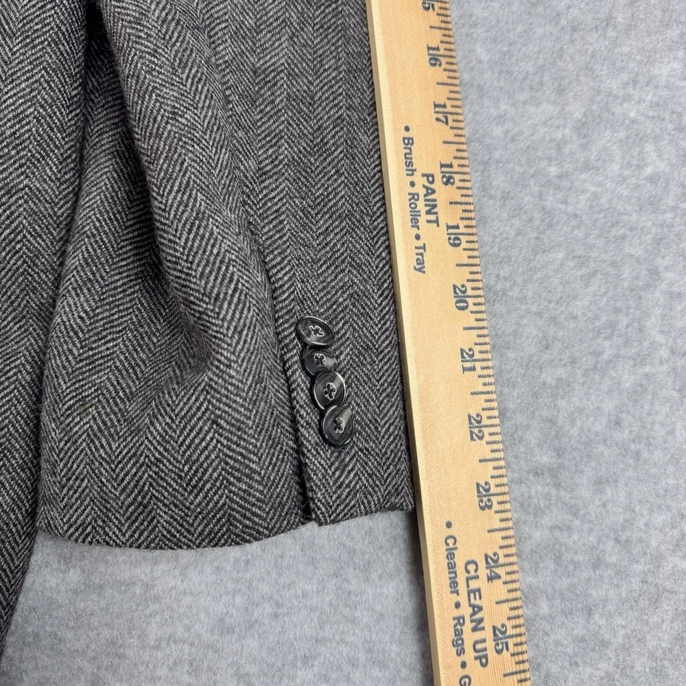 Jos‎ A Bank 1905 Blazer Mens 44 Short Gray Herringbone Wool Sport Coat Jacket